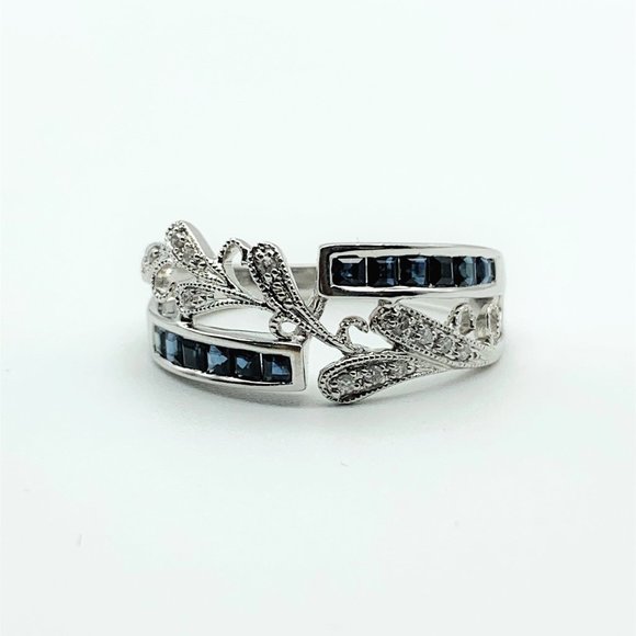18K Sapphire and Diamond Band